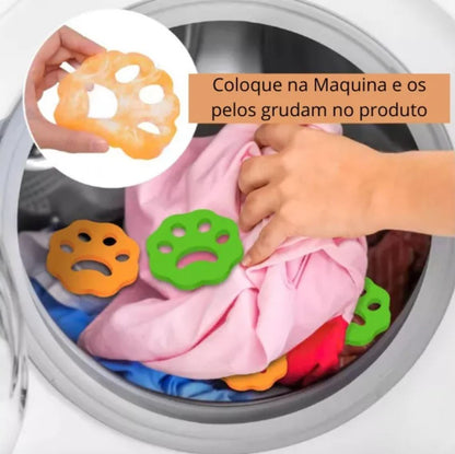 Washable Pet Hair Collector Attachment for Washing Machines and Pets (4 Pieces)